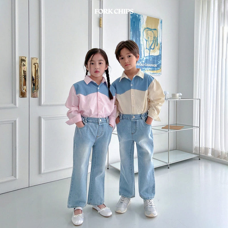 Fork Chips - Korean Children Fashion - #fashionkids - Cloud Shirt - 3