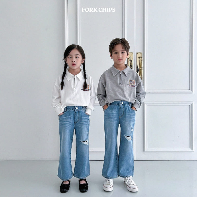 Fork Chips - Korean Children Fashion - #kidsshorts - Washing Tee - 7