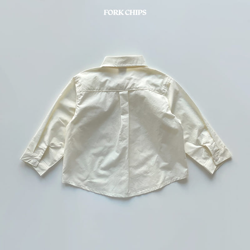 Fork Chips - Korean Children Fashion - #kidsshorts - Wood Button Shirt - 3