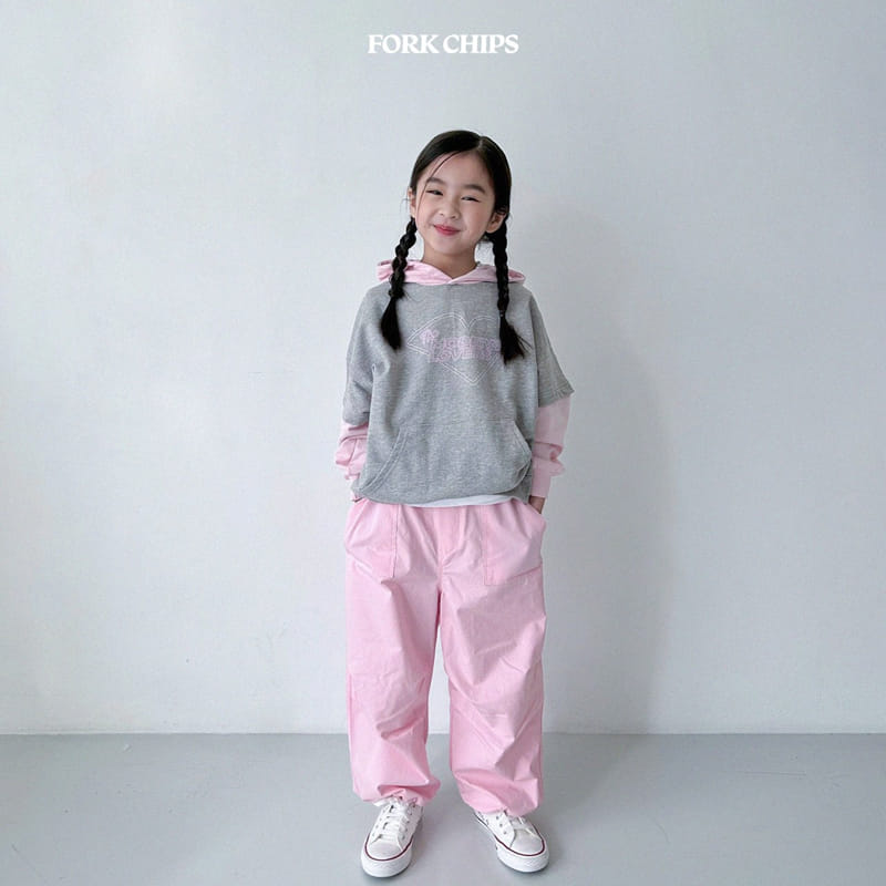 Fork Chips - Korean Children Fashion - #kidsstore - Heart Pin Hoody - 11