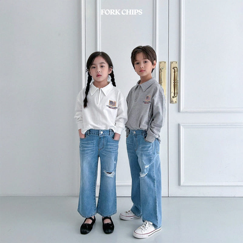 Fork Chips - Korean Children Fashion - #kidsstore - Washing Tee - 8