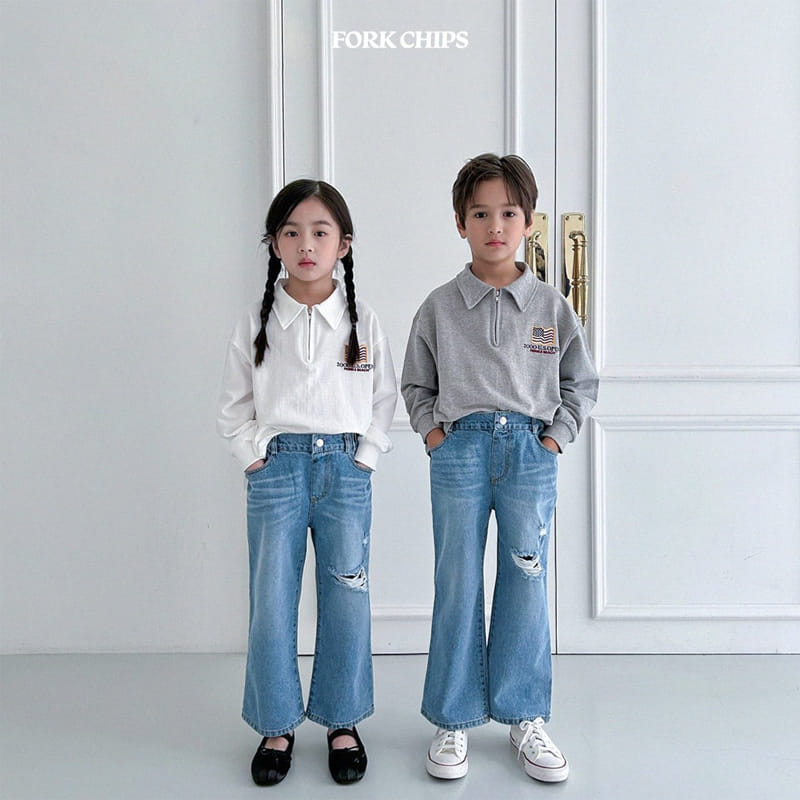 Fork Chips - Korean Children Fashion - #littlefashionista - Washing Tee - 11