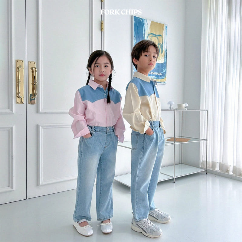 Fork Chips - Korean Children Fashion - #littlefashionista - Cloud Shirt - 8