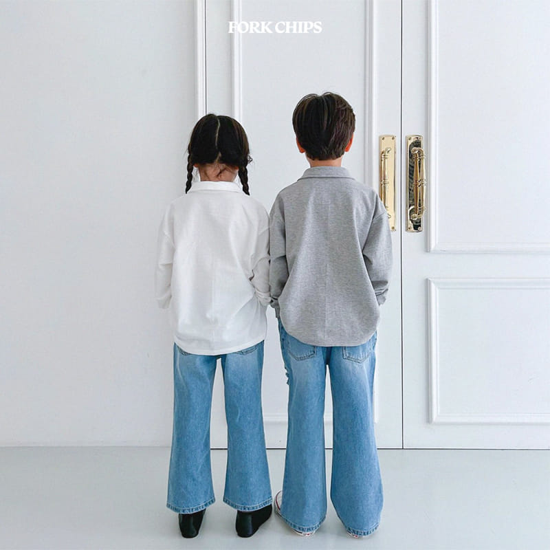 Fork Chips - Korean Children Fashion - #littlefashionista - French Slit Jeans - 5