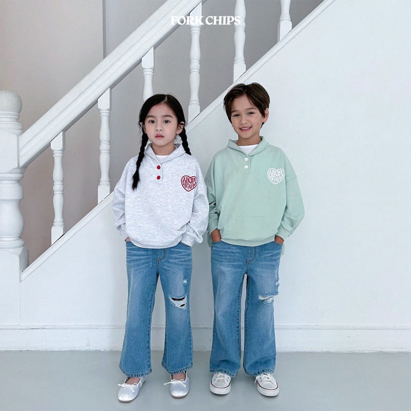 Fork Chips - Korean Children Fashion - #magicofchildhood - French Slit Jeans - 6