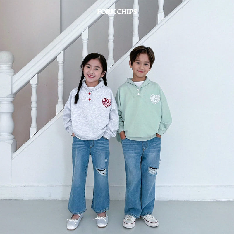 Fork Chips - Korean Children Fashion - #minifashionista - French Slit Jeans - 7
