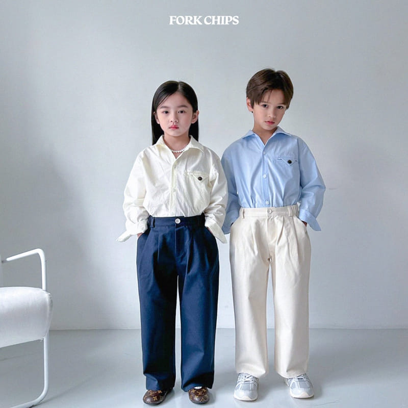 Fork Chips - Korean Children Fashion - #prettylittlegirls - Wood Button Shirt - 10