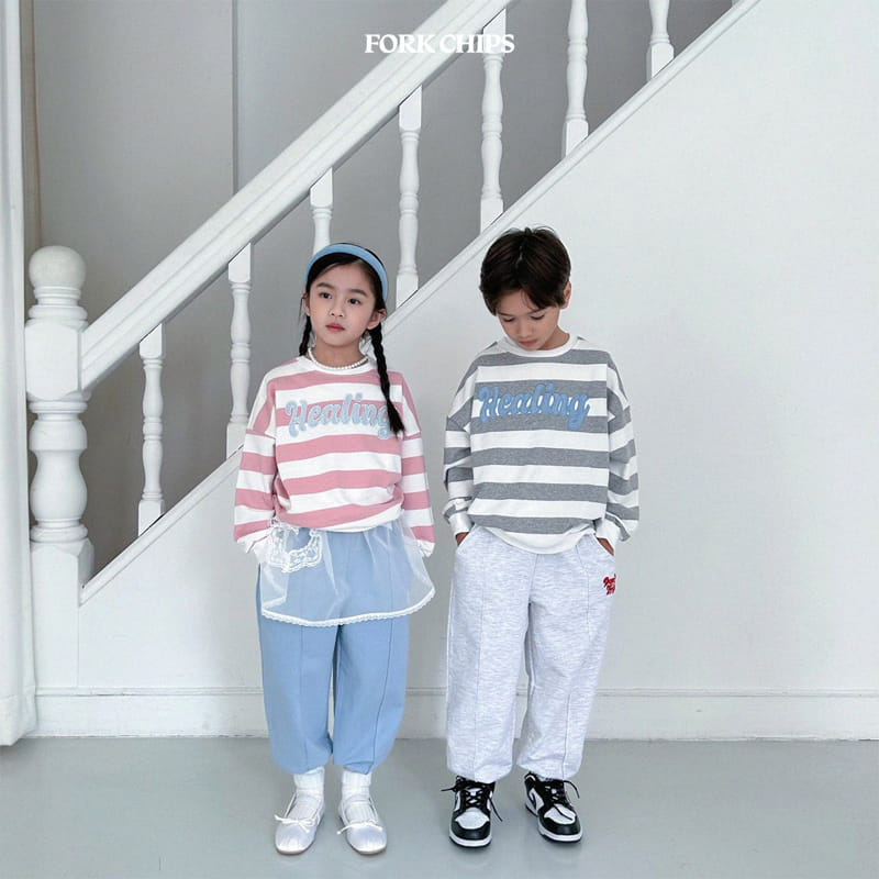 Fork Chips - Korean Children Fashion - #stylishchildhood - Heeling Stripes Sweatshirt - 7