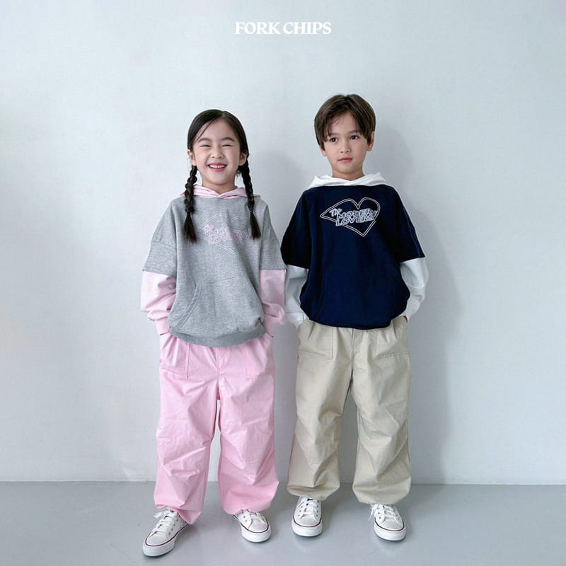 Fork Chips - Korean Children Fashion - #toddlerclothing - Heart Pin Hoody - 4