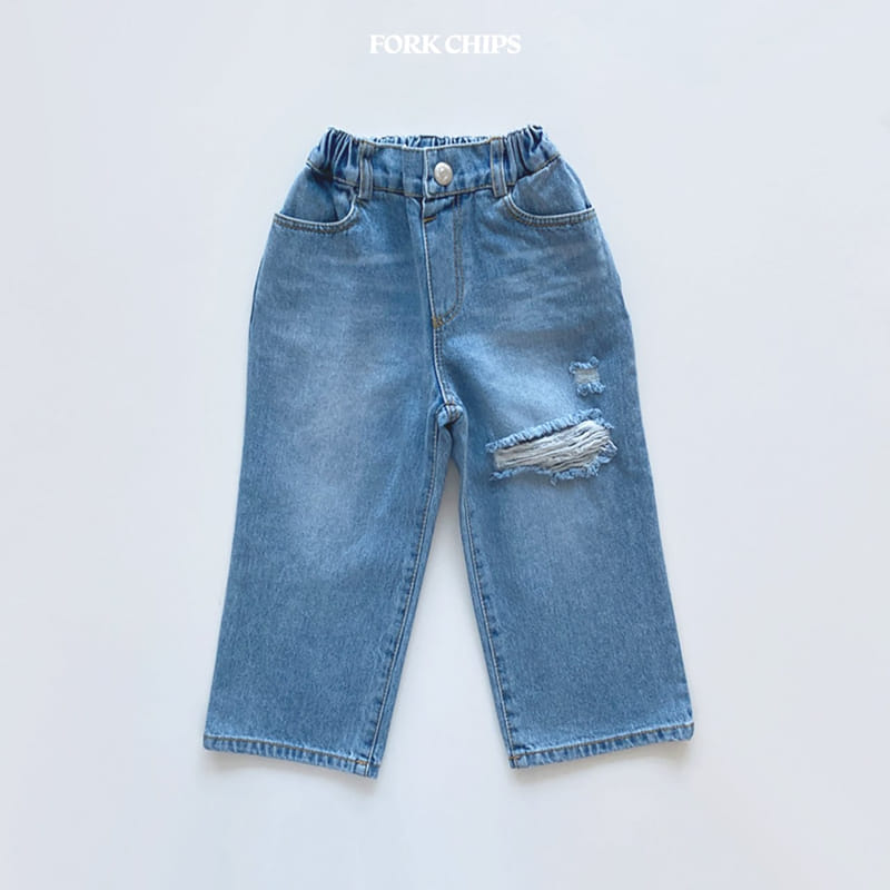 Fork Chips - Korean Children Fashion - #stylishchildhood - French Slit Jeans - 11