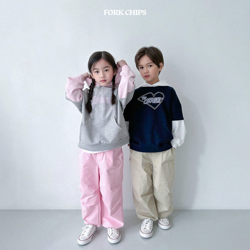 Fork Chips - Korean Children Fashion - #todddlerfashion - Heart Pin Hoody - 2