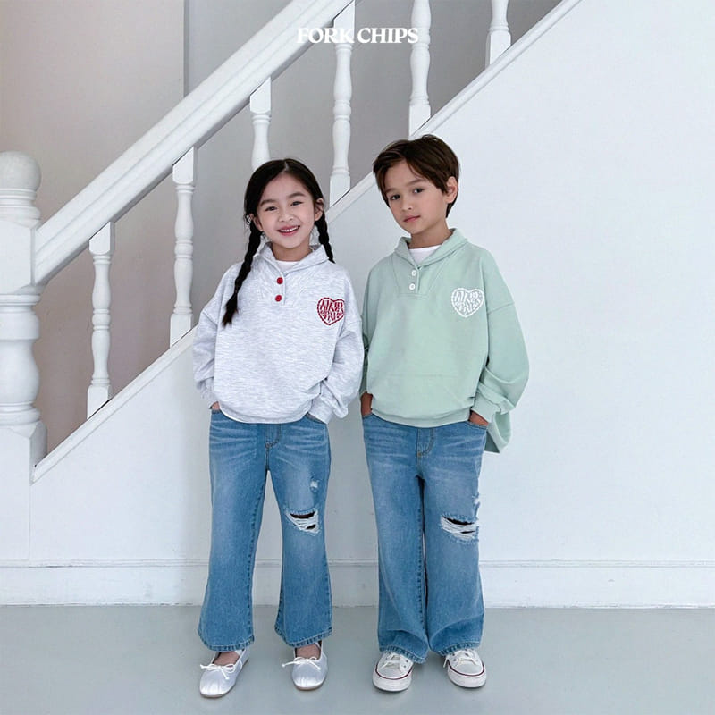 Fork Chips - Korean Children Fashion - #todddlerfashion - French Slit Jeans - 9