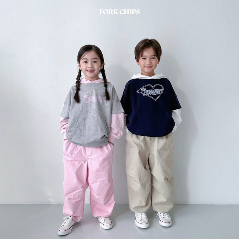 Fork Chips - Korean Children Fashion - #toddlerclothing - Heart Pin Hoody - 3