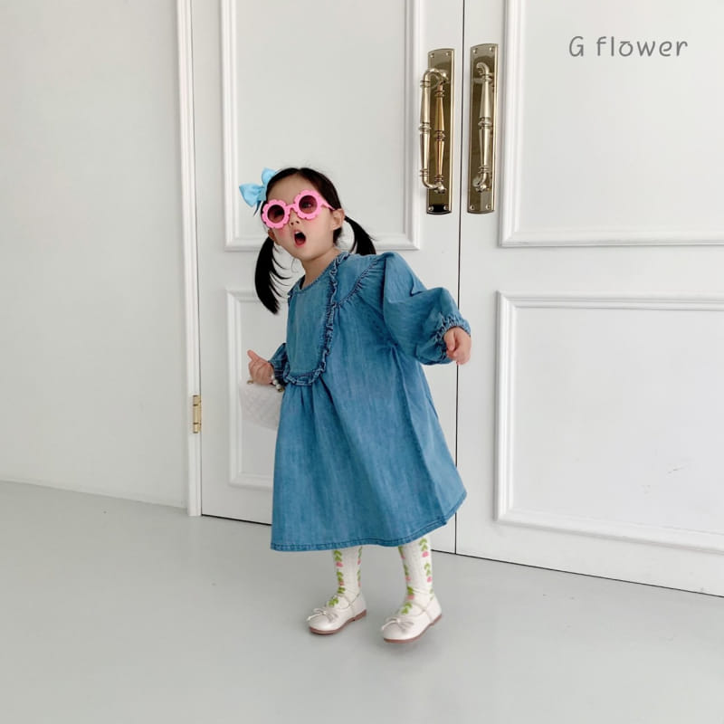 G Flower - Korean Children Fashion - #childofig - Denim One-piece - 6