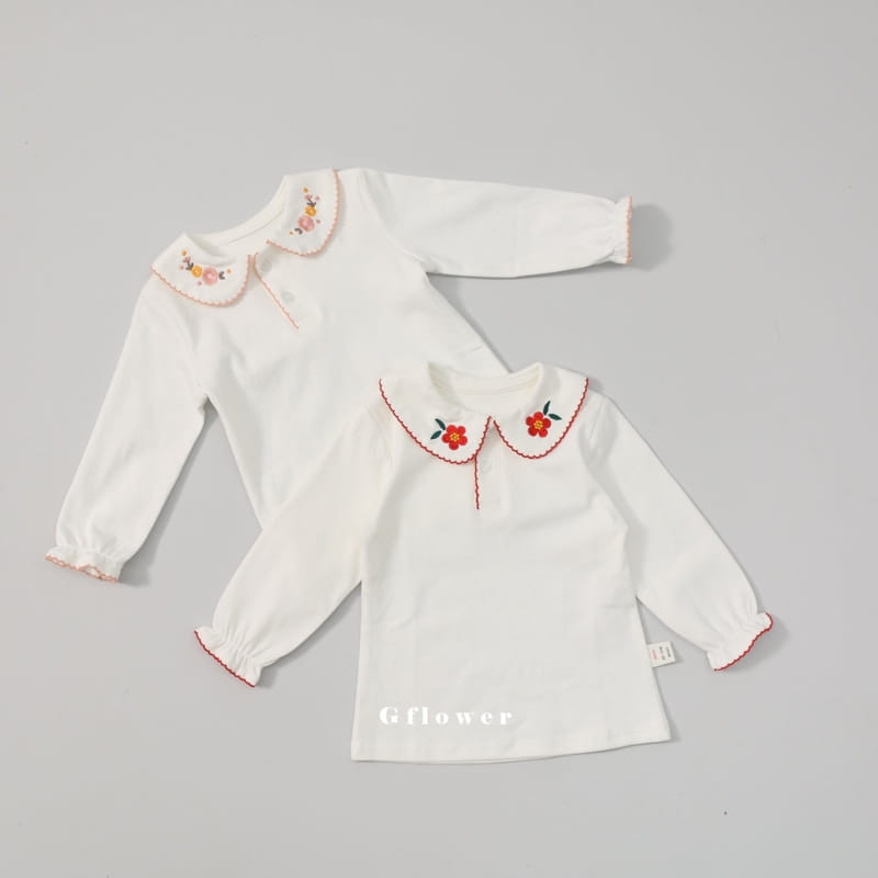 G Flower - Korean Children Fashion - #childrensboutique - Embroidery Tee - 10