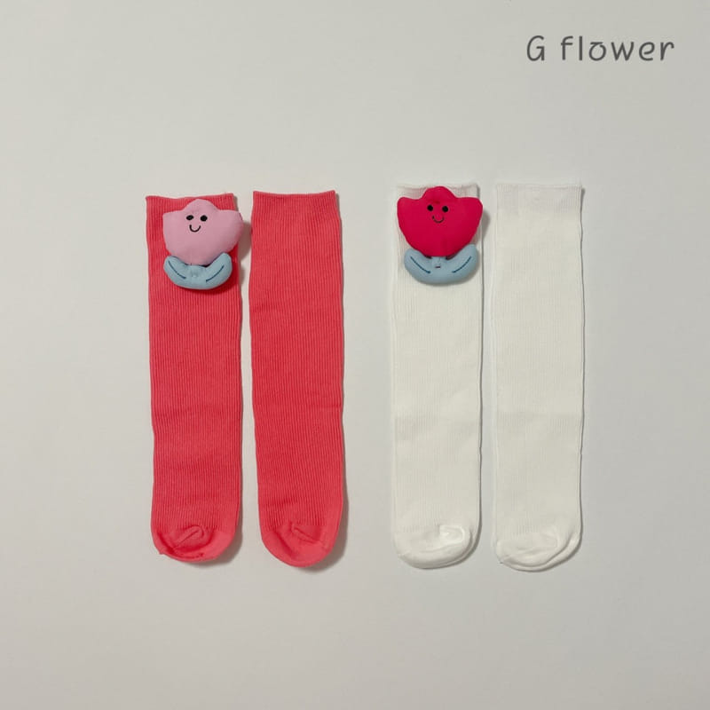 G Flower - Korean Children Fashion - #fashionkids - Smile Tulip Knee Socks - 4
