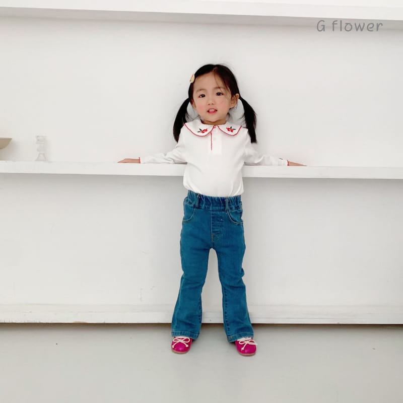 G Flower - Korean Children Fashion - #magicofchildhood - Embroidery Tee - 3