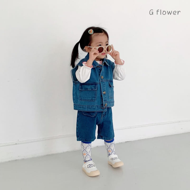 G Flower - Korean Children Fashion - #magicofchildhood - Denim Vest - 8