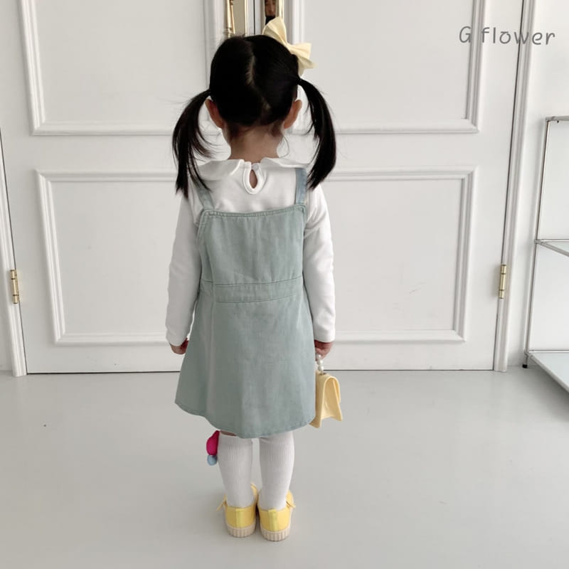 G Flower - Korean Children Fashion - #minifashionista - Denim Sleeves One-piece - 4