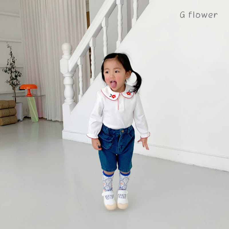 G Flower - Korean Children Fashion - #todddlerfashion - Embroidery Tee - 6