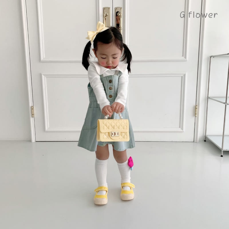 G Flower - Korean Children Fashion - #todddlerfashion - Denim Sleeves One-piece - 5