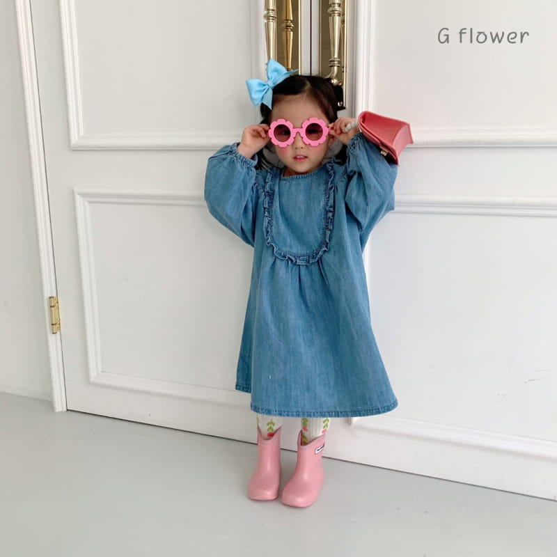G Flower - Korean Children Fashion - #todddlerfashion - Denim One-piece - 4