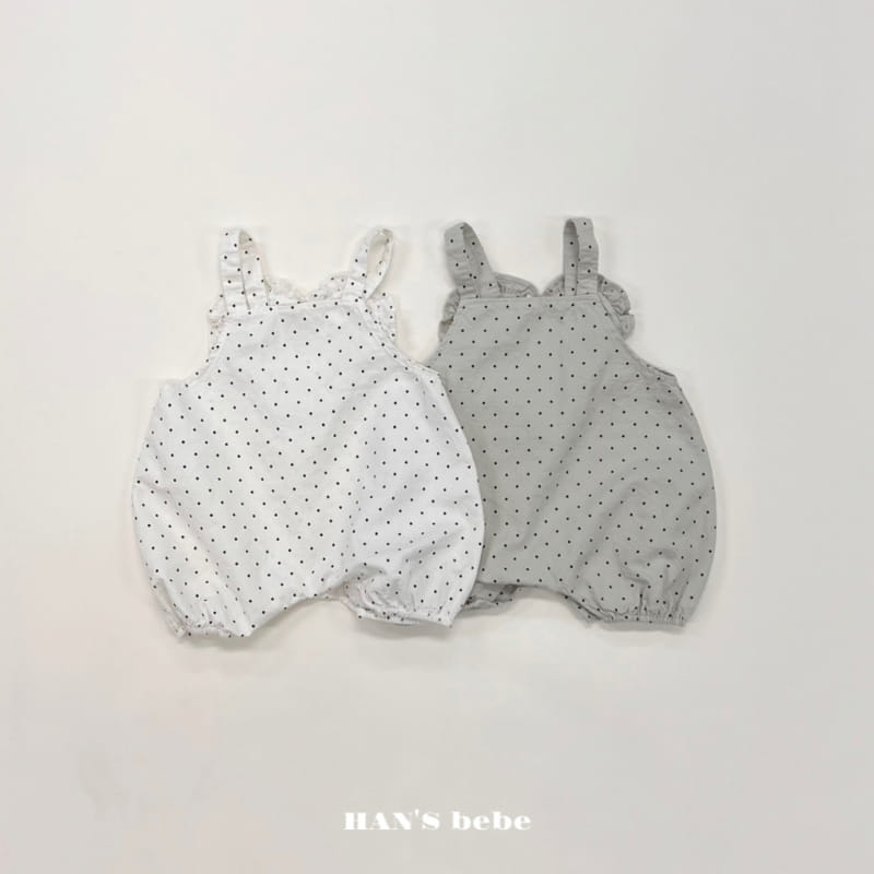 Han's - Korean Baby Fashion - #babyfashion - Bebe Frill Bonbon Dungarees Bodysuit - 2