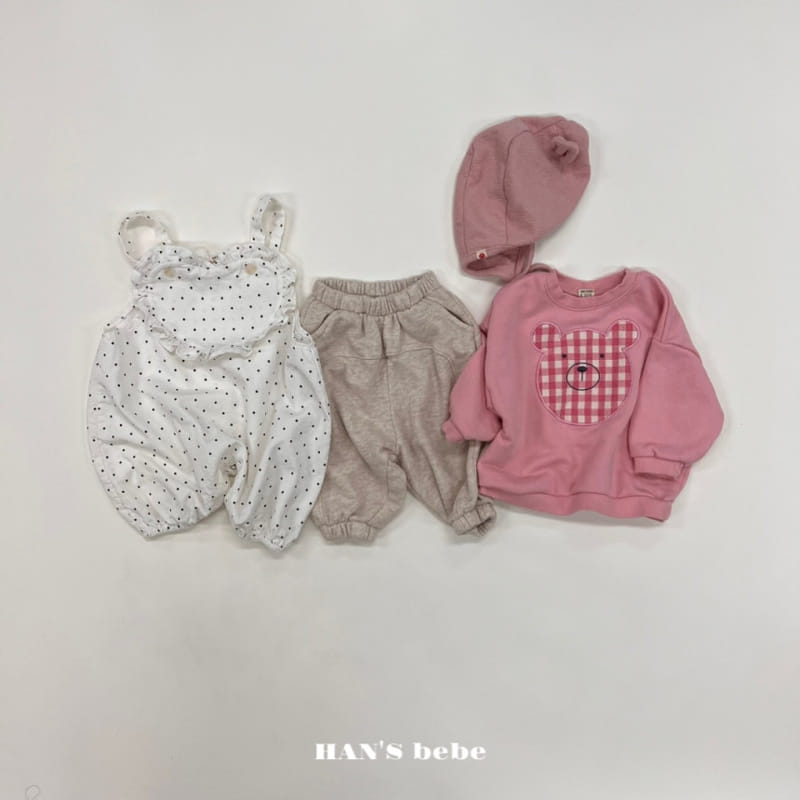 Han's - Korean Baby Fashion - #babyfever - Bebe Frill Bonbon Dungarees Bodysuit - 3
