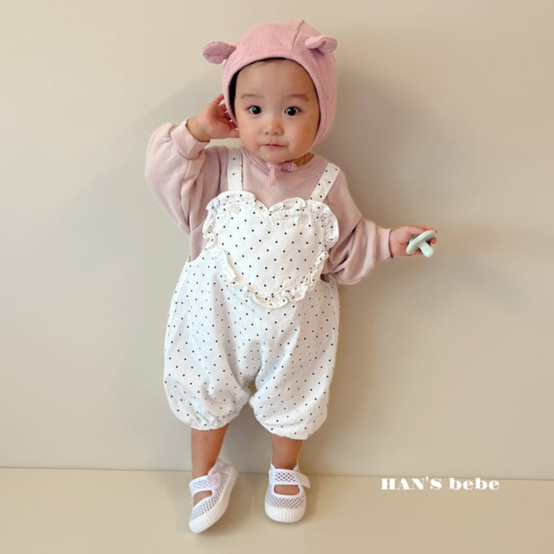 Han's - Korean Baby Fashion - #babyfever - Bebe Frill Bonbon Dungarees Bodysuit - 4