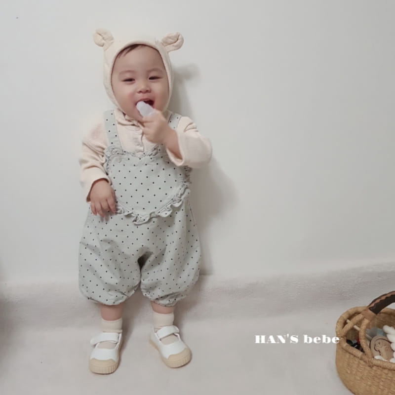 Han's - Korean Baby Fashion - #babyoninstagram - Bebe Frill Bonbon Dungarees Bodysuit - 6