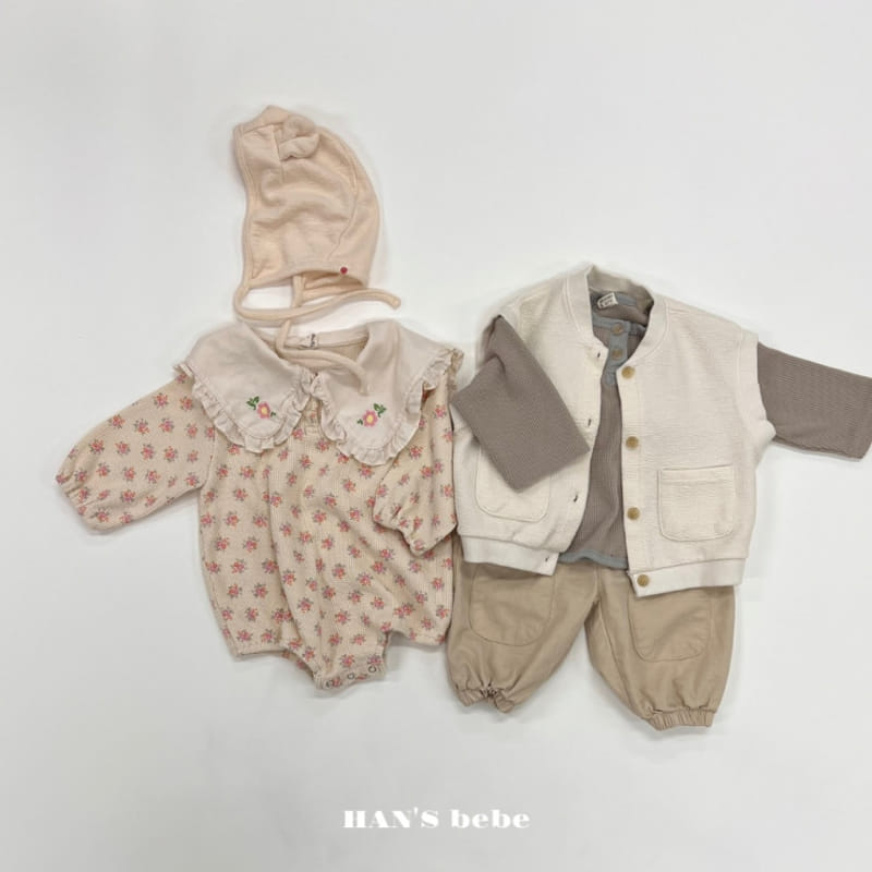 Han's - Korean Baby Fashion - #babyoninstagram - Bebe Lotty Collar Bodysuit - 3
