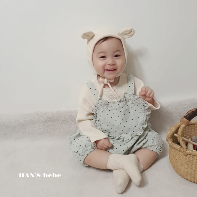 Han's - Korean Baby Fashion - #babyootd - Bebe Frill Bonbon Dungarees Bodysuit - 7