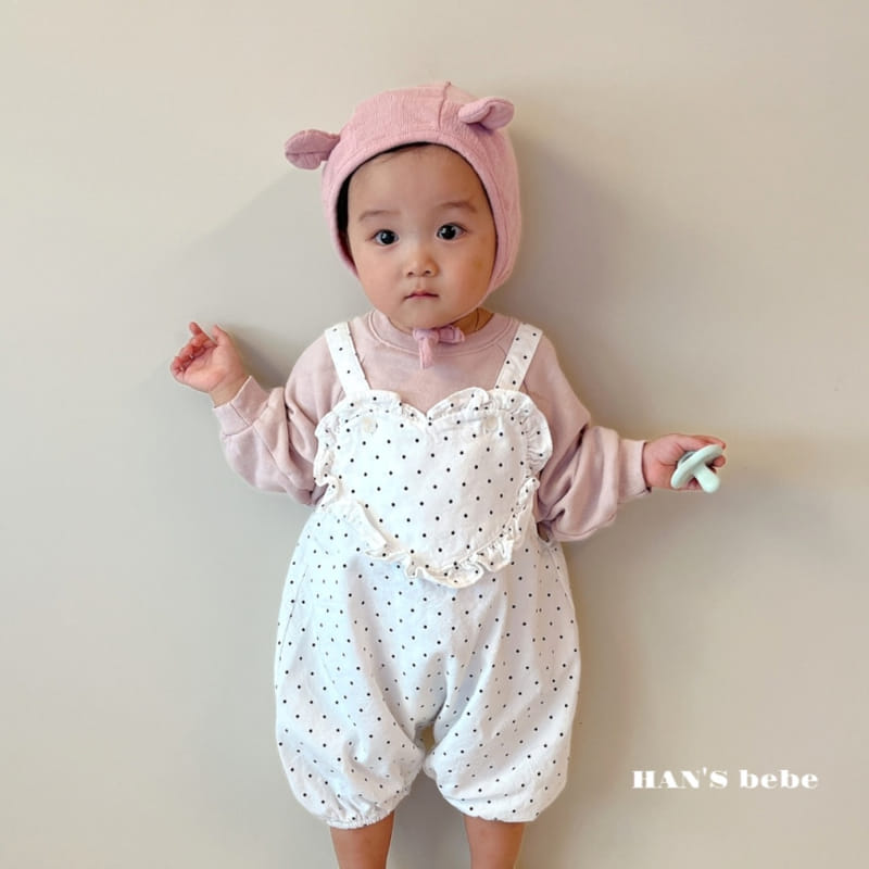 Han's - Korean Baby Fashion - #babyoutfit - Bebe Frill Bonbon Dungarees Bodysuit - 9