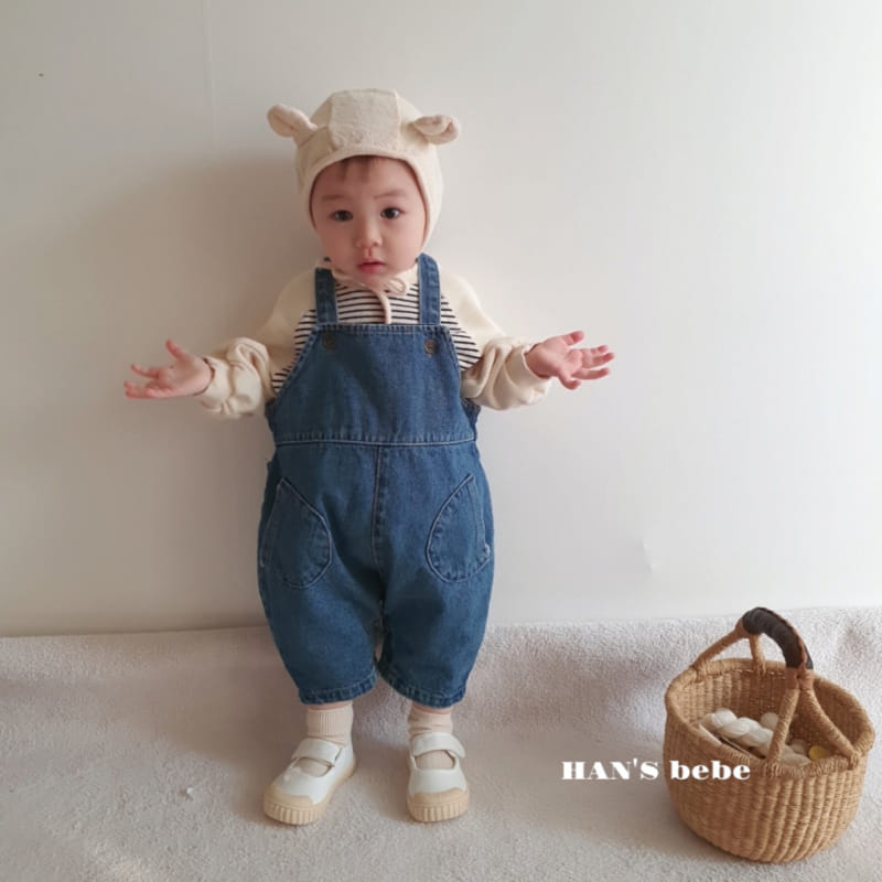 Han's - Korean Baby Fashion - #babyoutfit - Bebe Chichi Denim Dungarees - 6