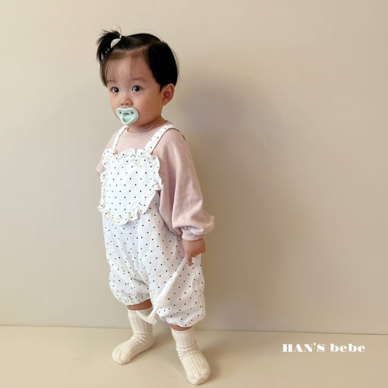 Han's - Korean Baby Fashion - #babywear - Bebe Frill Bonbon Dungarees Bodysuit - 10