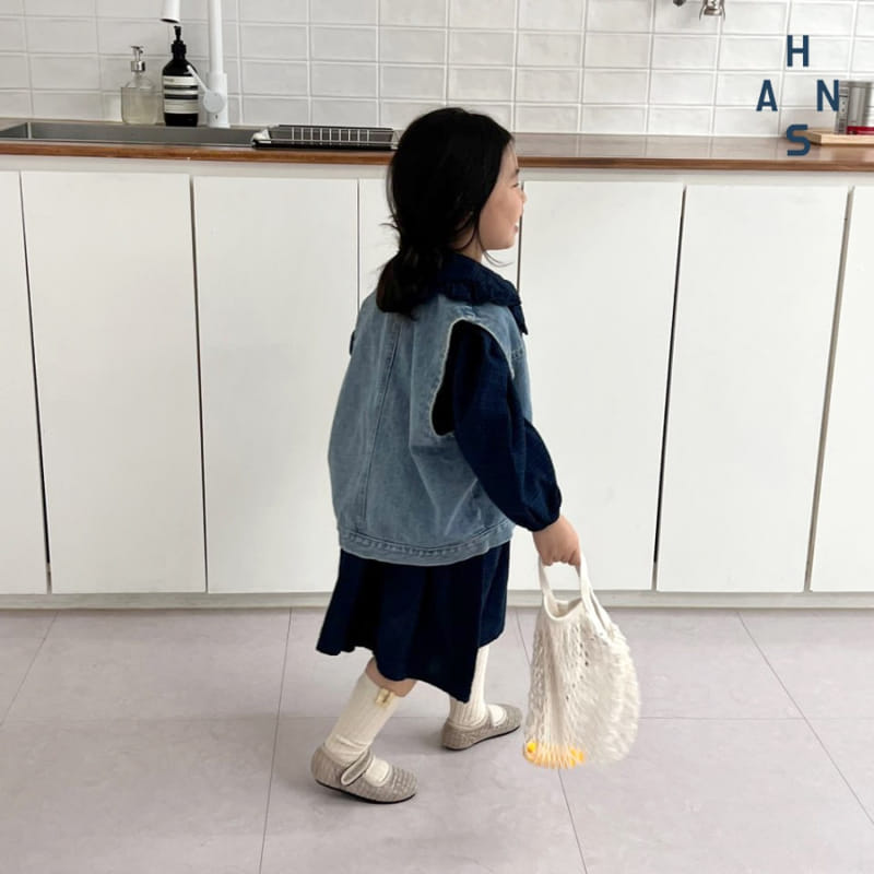 Han's - Korean Children Fashion - #kidsshorts - Carry Denim Vest - 8