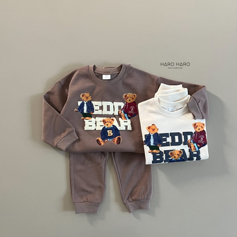 Haro Haro - Korean Children Fashion - #childofig - Teddy Bear Top Bottom Set - 8