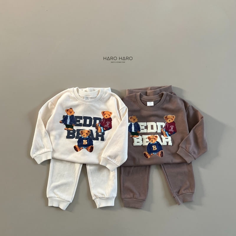 Haro Haro - Korean Children Fashion - #Kfashion4kids - Teddy Bear Top Bottom Set - 4