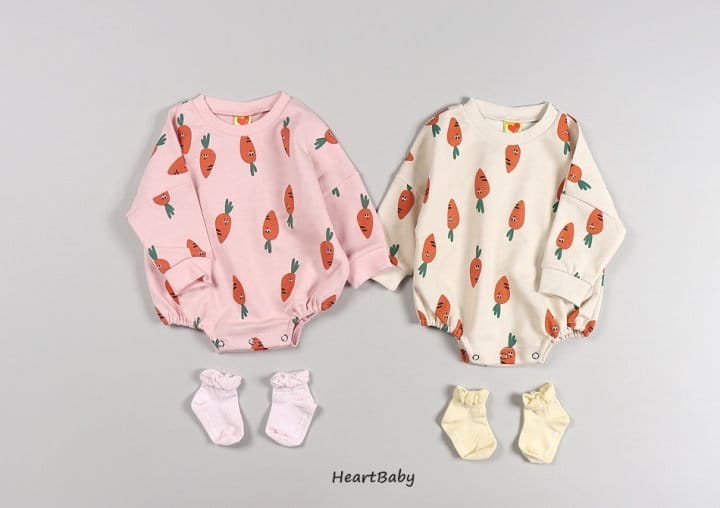 Heart Baby - Korean Baby Fashion - #babygirlfashion - Carrot Boduysuit