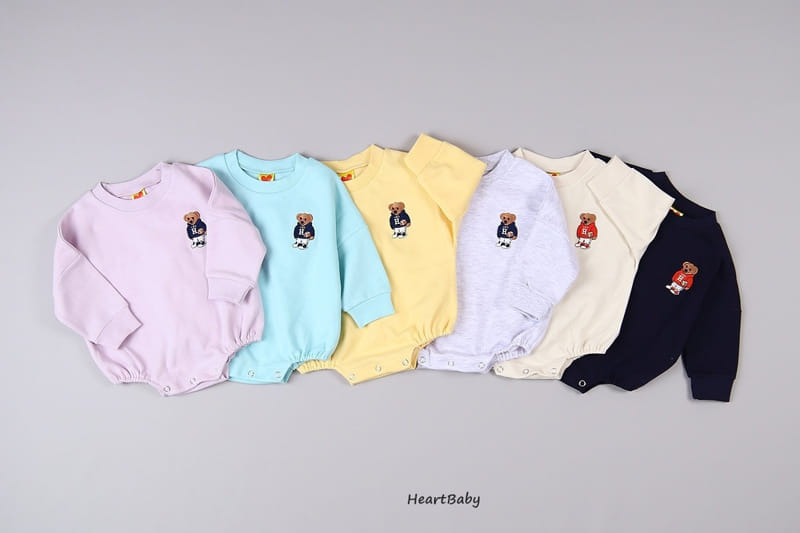 Heart Baby - Korean Baby Fashion - #babylifestyle - Bear Embroidery Bodysuit - 10