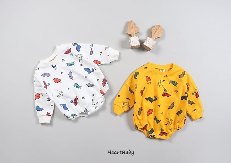 Heart Baby - Korean Baby Fashion - #babyoutfit - Dino Bodysuit