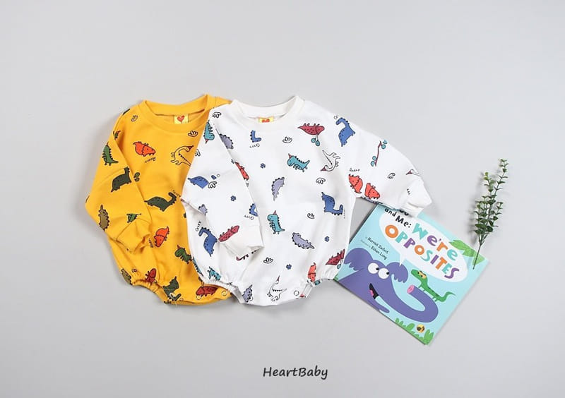 Heart Baby - Korean Baby Fashion - #babyoutfit - Dino Bodysuit - 2