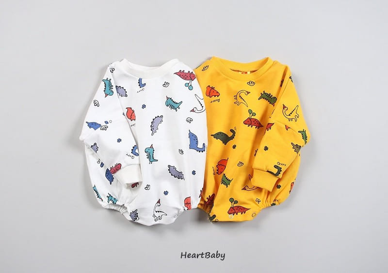 Heart Baby - Korean Baby Fashion - #babywear - Dino Bodysuit - 3