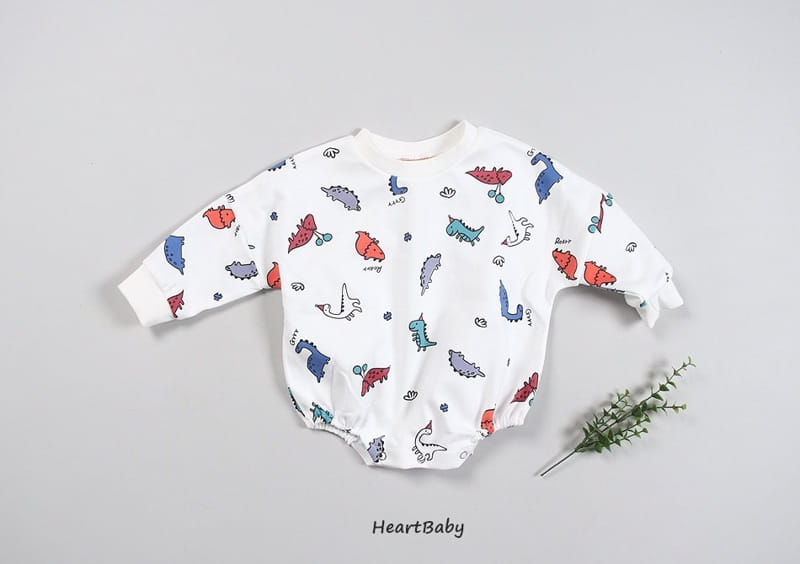 Heart Baby - Korean Baby Fashion - #babywear - Dino Bodysuit - 4