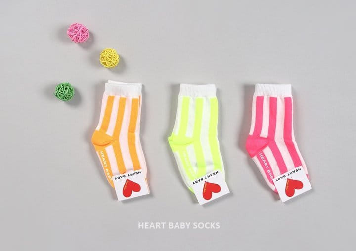 Heart Baby - Korean Children Fashion - #kidzfashiontrend - Neon Stripes Socks - 4