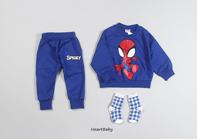 Heart Baby - Korean Children Fashion - #childofig - Spider Man Top Bottom Set - 5