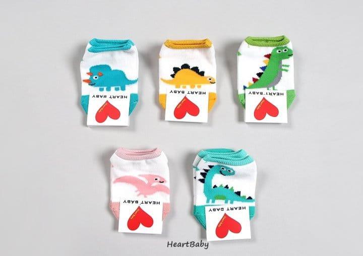 Heart Baby - Korean Children Fashion - #childrensboutique - Dino Socks 
