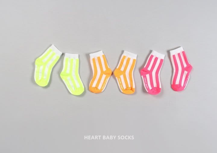 Heart Baby - Korean Children Fashion - #childrensboutique - Neon Stripes Socks - 11