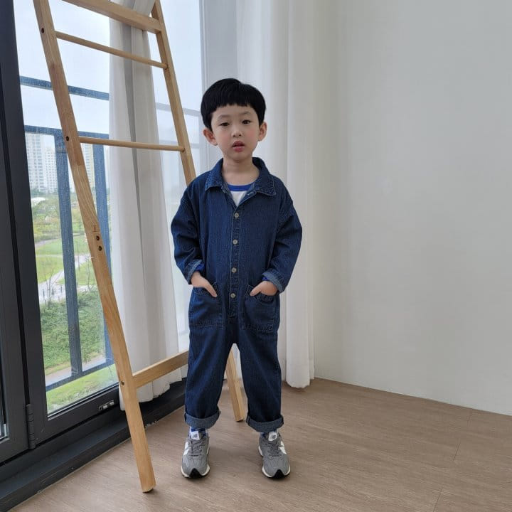 Heart Baby - Korean Children Fashion - #childrensboutique - Denim Pocket Jumpsuit - 10