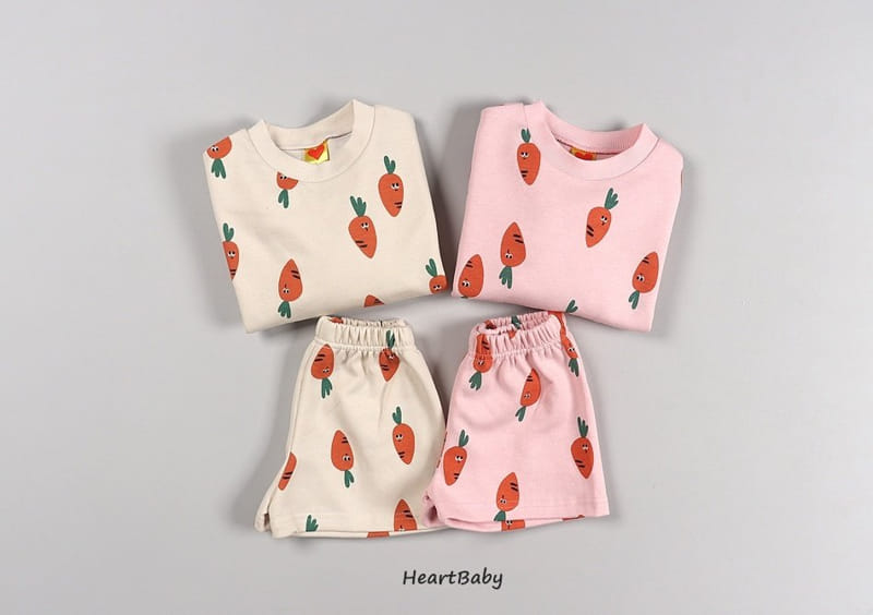 Heart Baby - Korean Children Fashion - #childofig - Carrot Shorts Top Bottom Set - 4